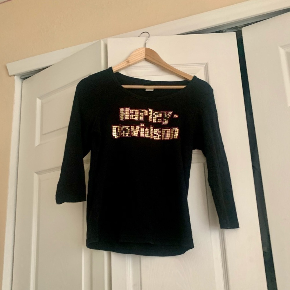 Harley Davidson black sleeve tee